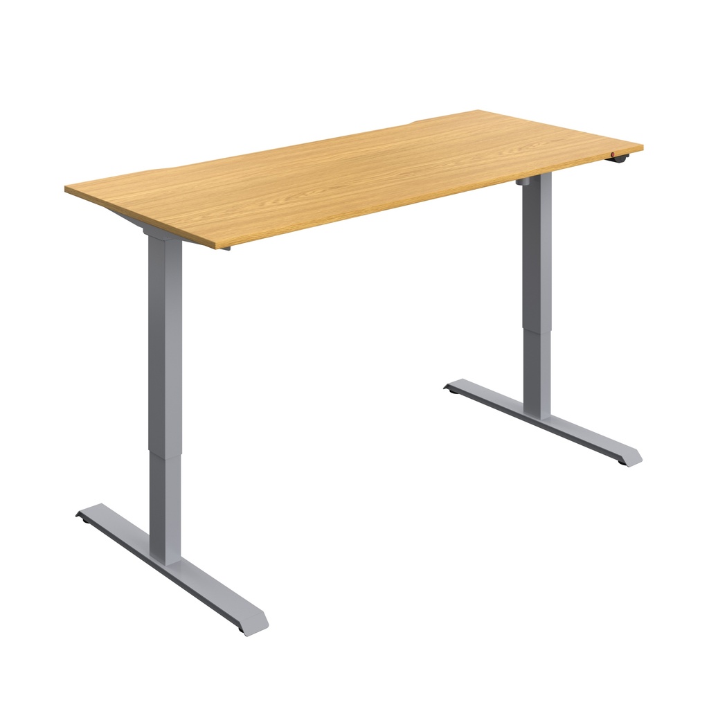 Okoform Heated Dual Motor Height Adjustable Desk (FSC) | 1800X800 | Nova Oak/Silver | 