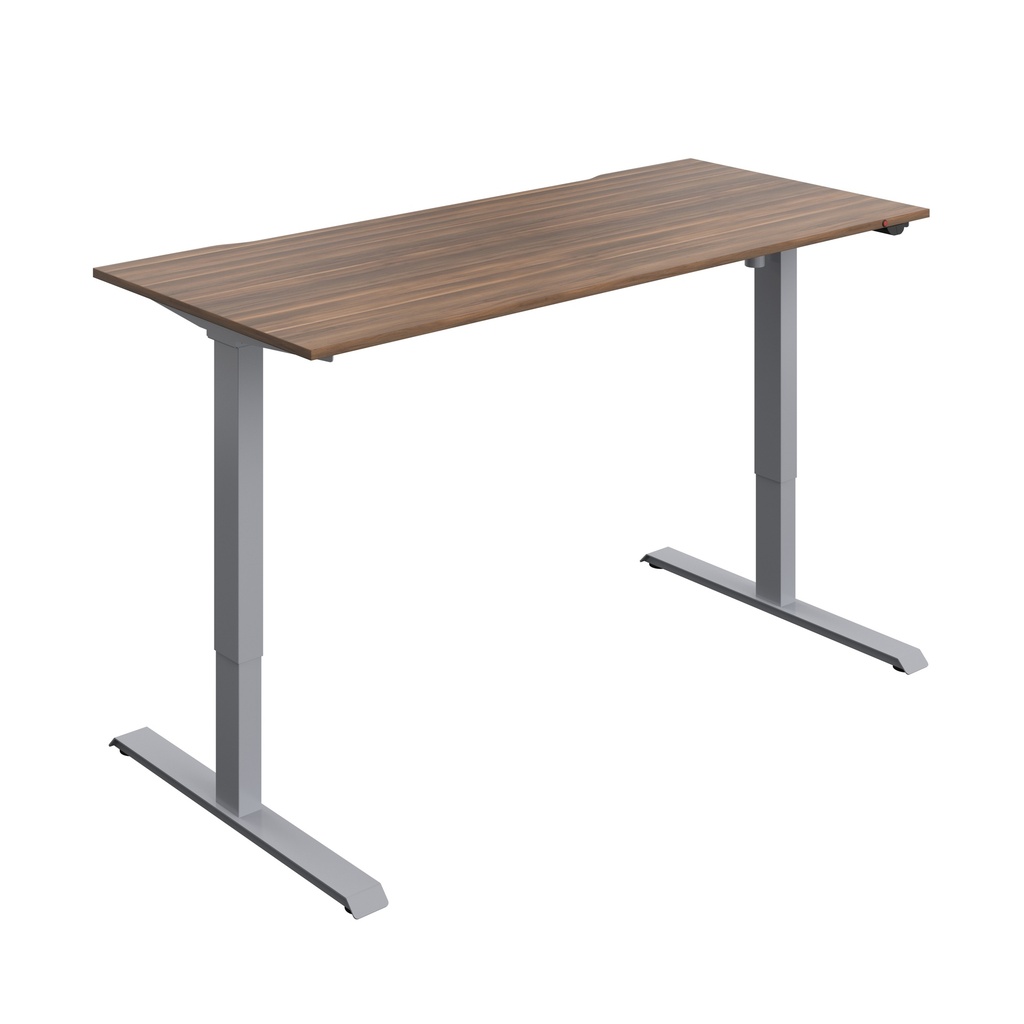 Okoform Heated Dual Motor Height Adjustable Desk (FSC) | 1800X800 | Dark Walnut/Silver | 