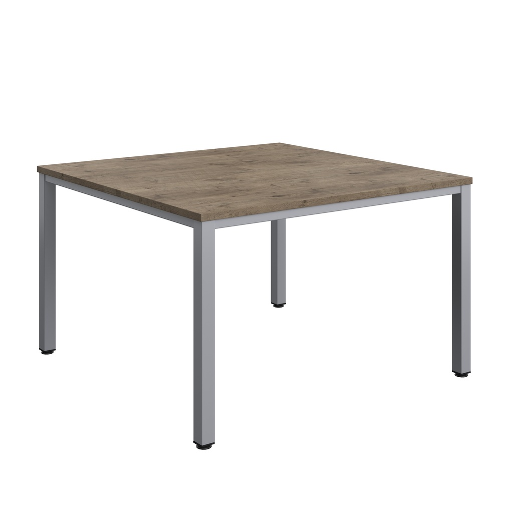 Fraction Infinity Square Meeting Table (FSC) | 1200 X 1200 | Grey Nebraska Oak/Silver