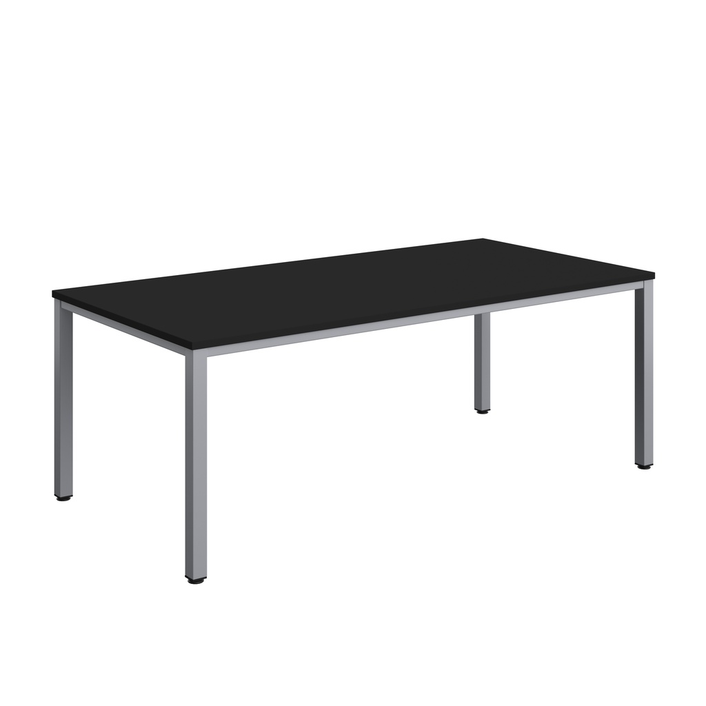 Fraction Infinity Rectangular Meeting Table (FSC) | 2000 X 1000 | Black/Silver