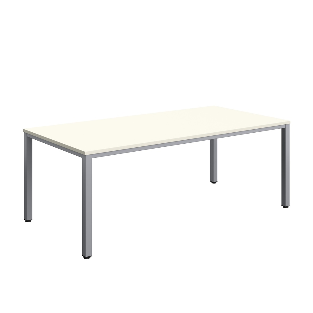 Fraction Infinity Rectangular Meeting Table (FSC) | 2000 X 1000 | White/Silver