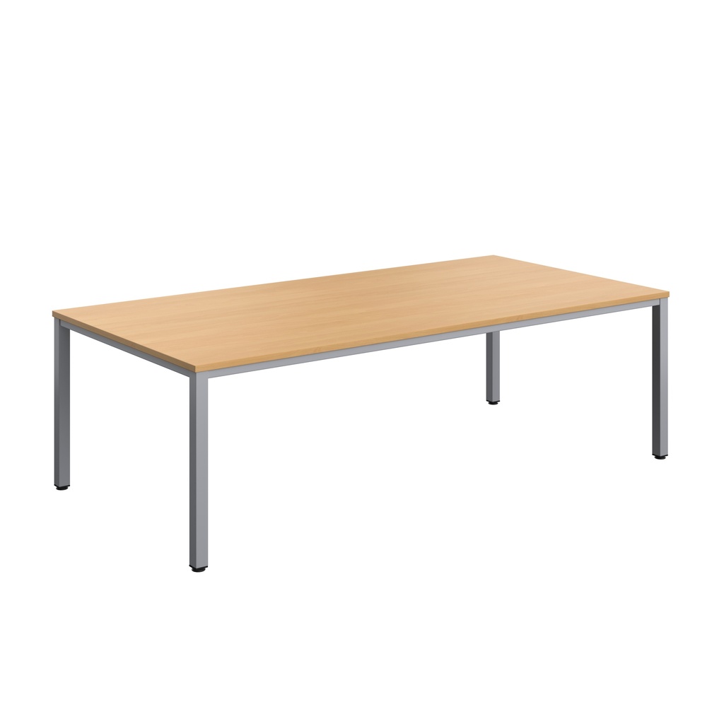 Fraction Infinity Rectangular Meeting Table (FSC) | 2400 X 1200 | Ellmau Beech/Silver