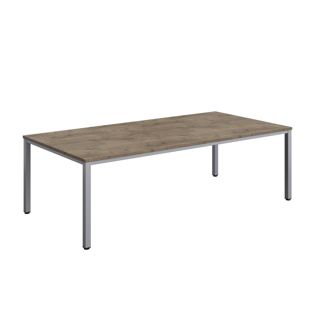 Fraction Infinity Rectangular Meeting Table (FSC) | 2400 X 1200 | Grey Nebraska Oak/Silver