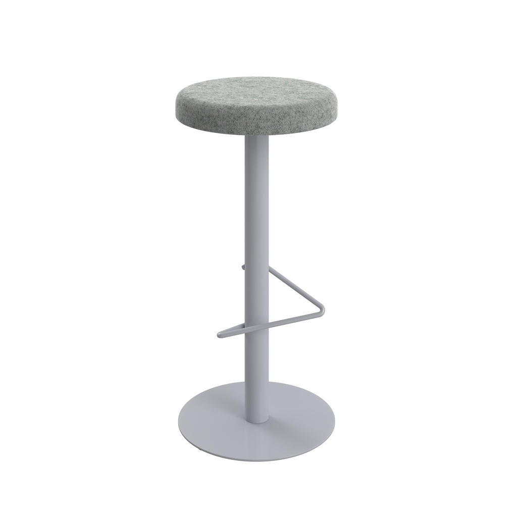 Contract High Silver Frame, Wire Footrest Plain Top Stool Unlimited Band 1