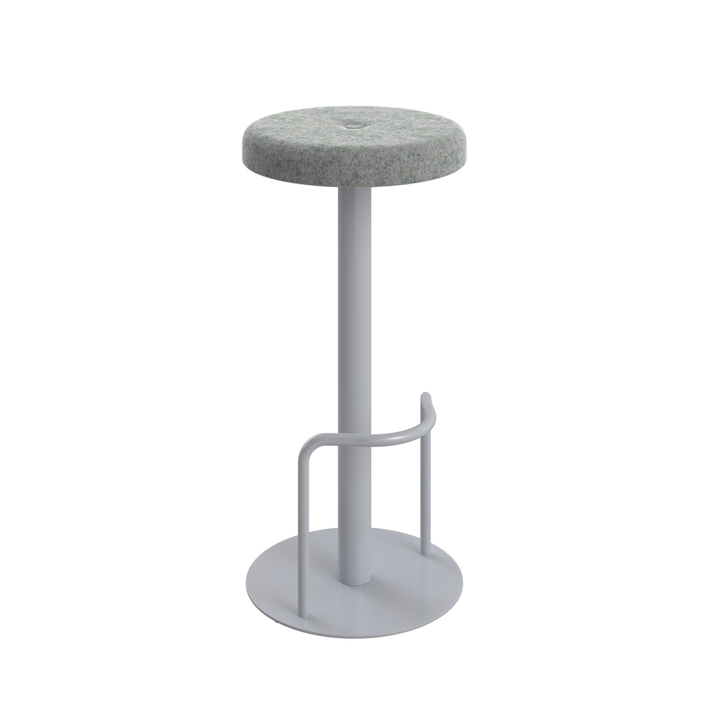 Contract High Silver Frame, Tube Footrest Button Top Stool Unlimited Band 1