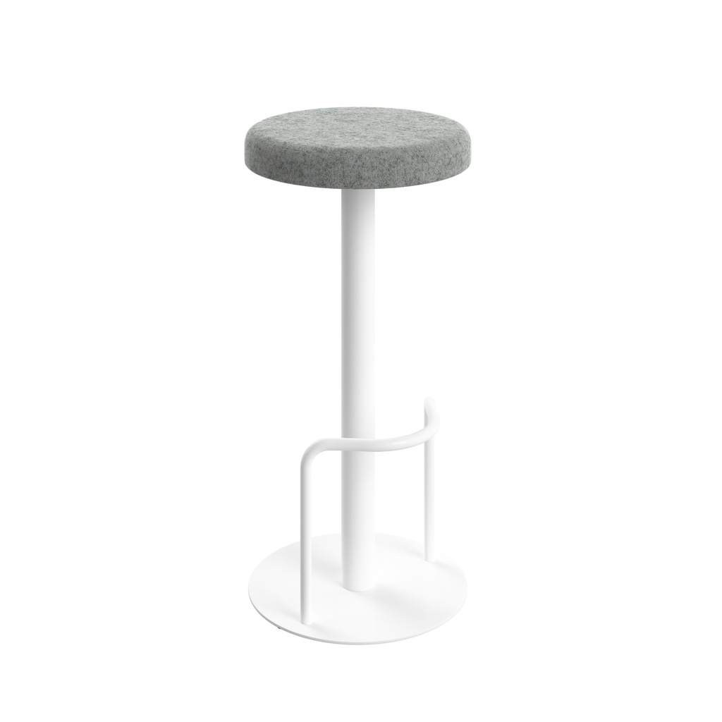 Contract High White Frame, Tube Footrest Plain Top Stool Unlimited Band 1