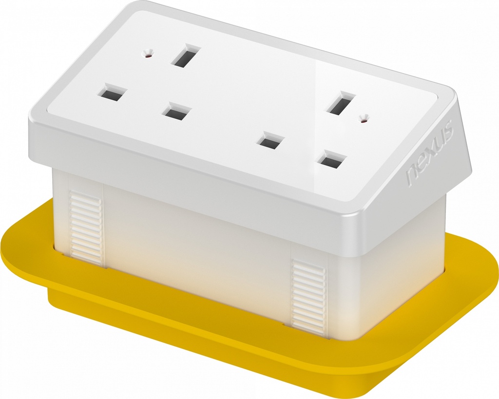 In-Desk Power Module 2X 240V Uk
Sockets White Housing White Veneer