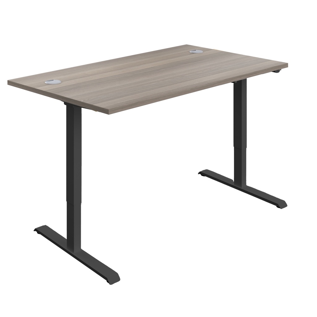 Economy Single Motor Sit Stand Desk (FSC) | 1200 X 800 | Grey Oak/Black | 