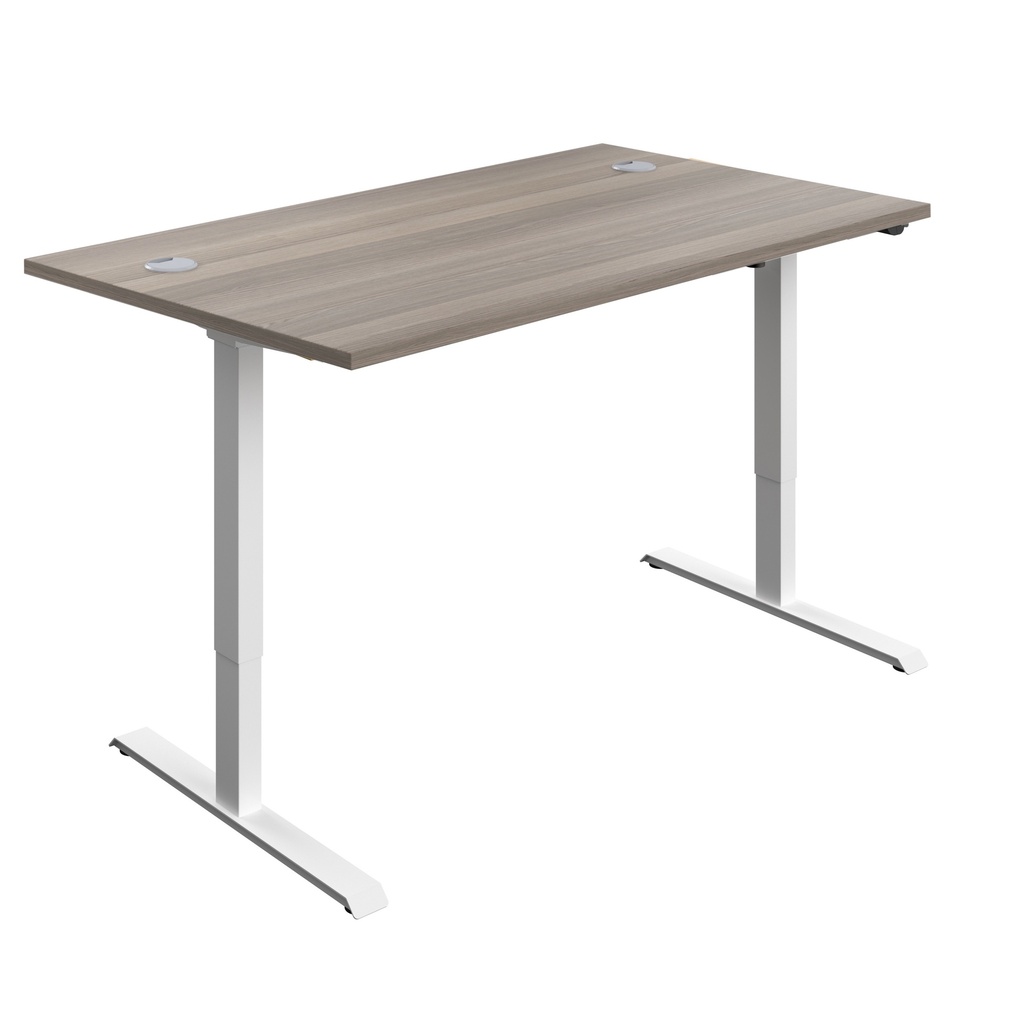 Economy Single Motor Sit Stand Desk (FSC) | 1200 X 800 | Grey Oak/White | 