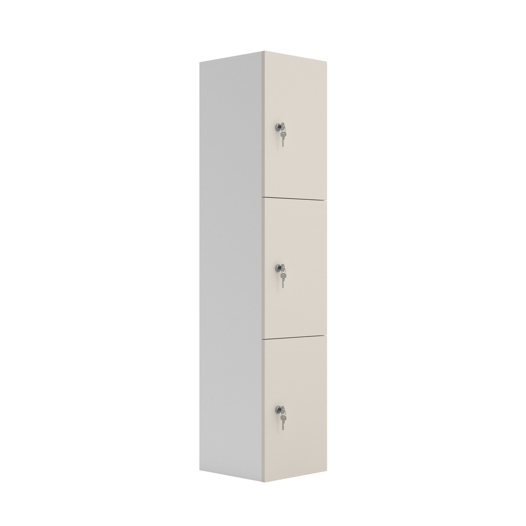 Wooden Locker (FSC) | 3 Doors | Grey