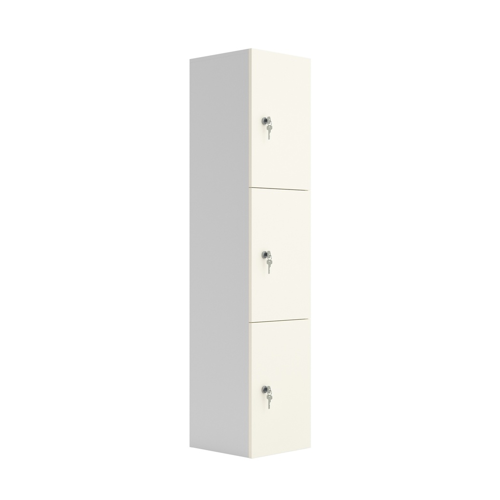 Wooden Locker (FSC) | 3 Doors | White