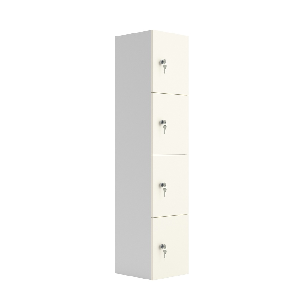 Wooden Locker (FSC) | 4 Doors | White