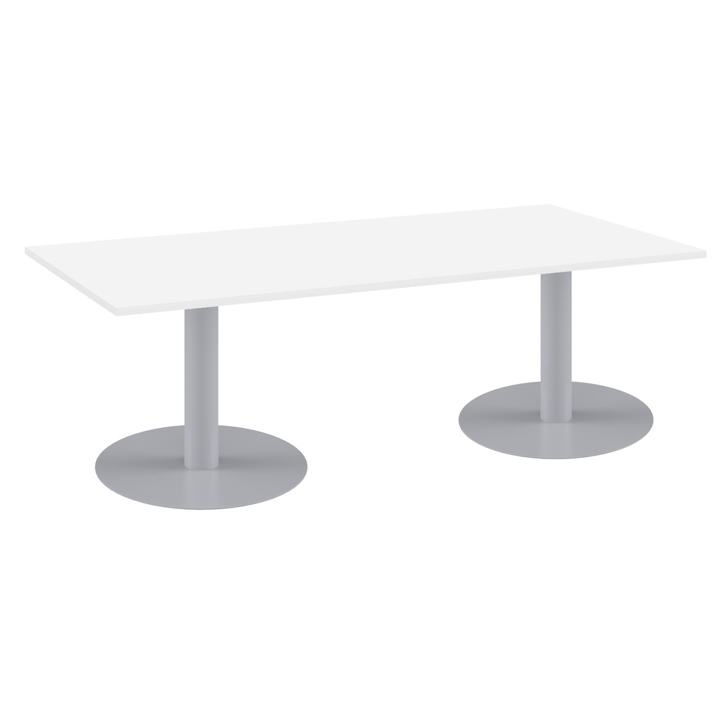 One Contract Meeting Table 1800 X 800 Silver Base White Top