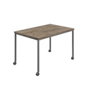 Titan Mobile Rectangular Table (FSC) | 1400 X 600 | Anthracite/Grey Nebraska Oak