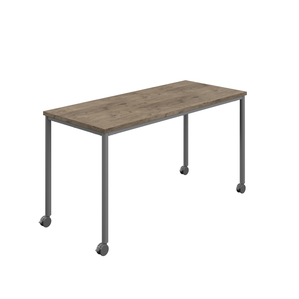 Titan Mobile Rectangular Table (FSC) | 1800 X 600 | Anthracite/Grey Nebraska Oak