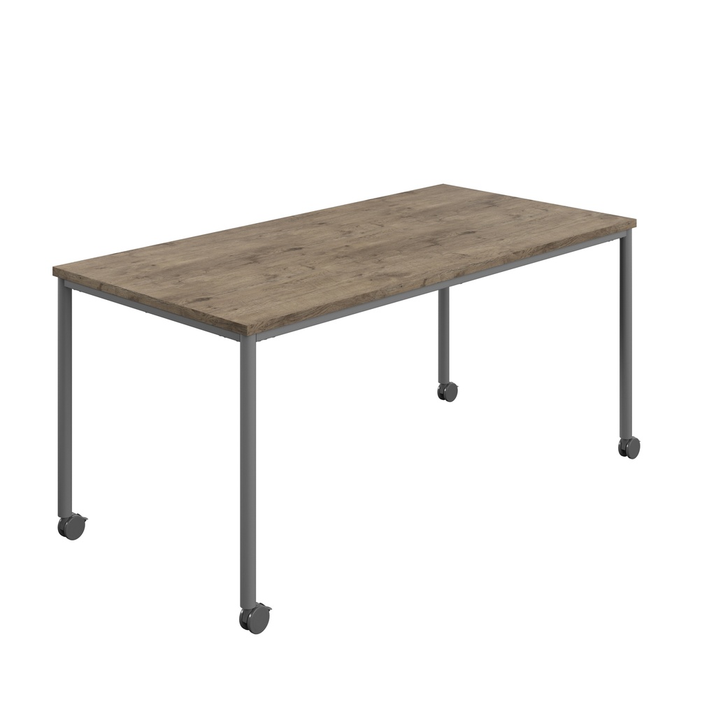 Titan Mobile Rectangular Table (FSC) | 1400 X 800 | Anthracite/Grey Nebraska Oak