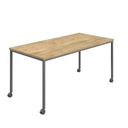 Titan Mobile Rectangular Table (FSC) | 1800 X 800 | Anthracite/Natural Nebraska Oak