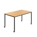 Titan Mobile Rectangular Table (FSC) | 1600 X 600 | Black/Ellmau Beech