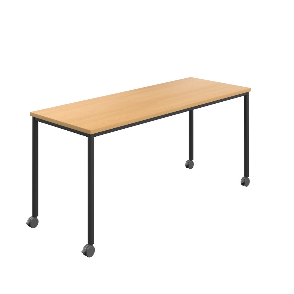 Titan Mobile Rectangular Table (FSC) | 1200 X 800 | Black/Ellmau Beech