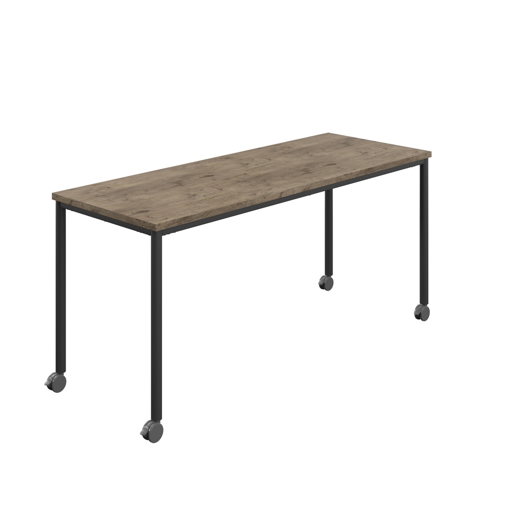 Titan Mobile Rectangular Table (FSC) | 1200 X 800 | Black/Grey Nebraska Oak