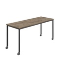 Titan Mobile Rectangular Table (FSC) | 1600 X 800 | Black/Grey Nebraska Oak