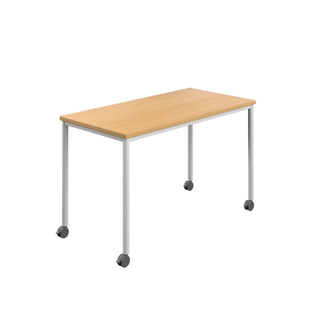 Titan Mobile Rectangular Table (FSC) | 1200 X 600 | White/Ellmau Beech