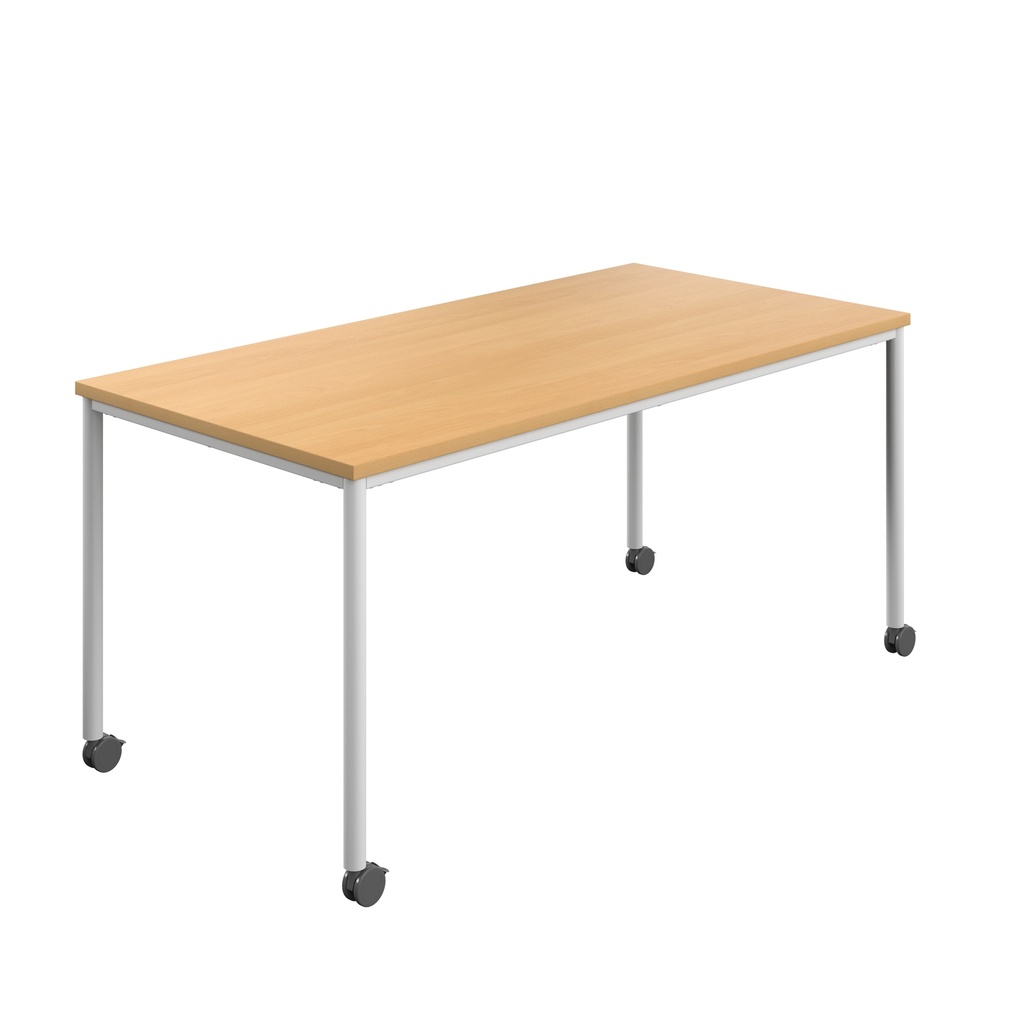 Titan Mobile Rectangular Table (FSC) | 1400 X 800 | White/Ellmau Beech