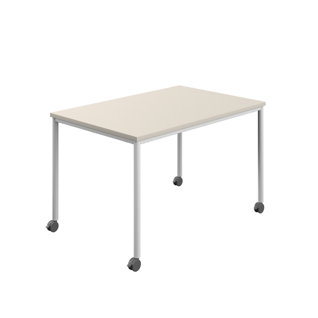 Titan Mobile Rectangular Table (FSC) | 1400 X 600 | White/Grey