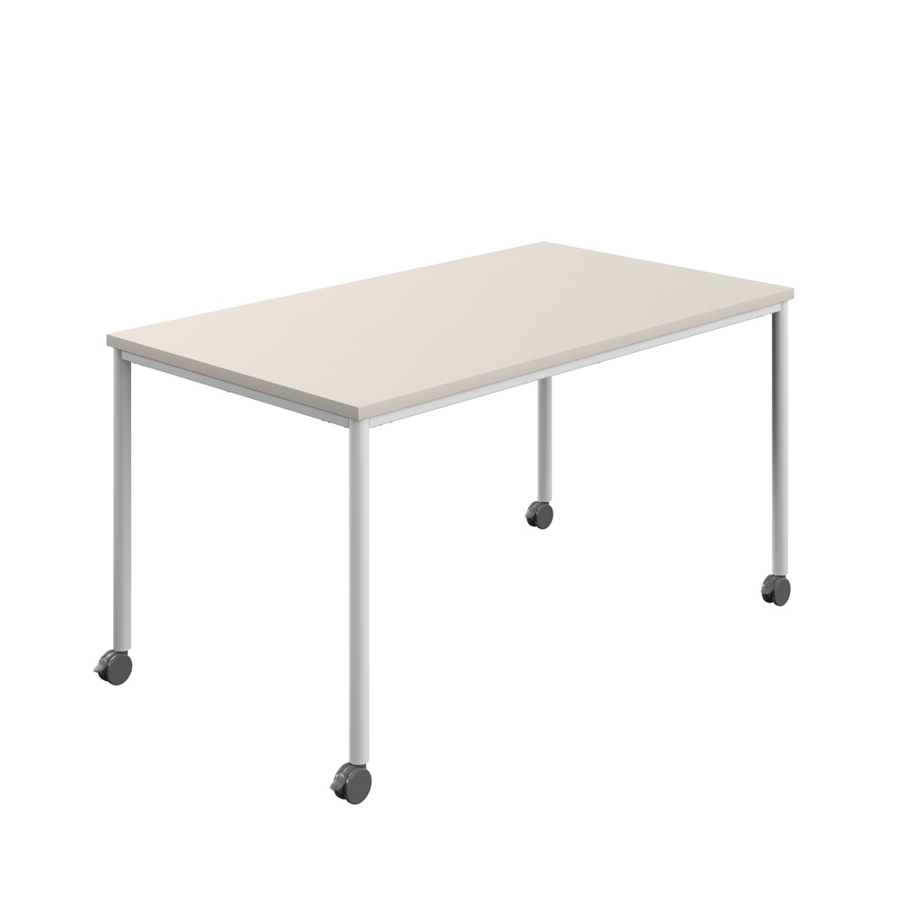 Titan Mobile Rectangular Table (FSC) | 1600 X 600 | White/Grey