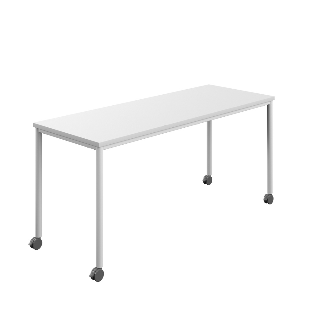 Titan Mobile Rectangular Table (FSC) | 1200 X 800 | White/White