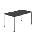 Titan Mobile Rectangular Table (FSC) | 1600 X 600 | Silver/Black