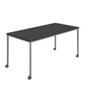 Titan Mobile Rectangular Table (FSC) | 1800 X 800 | Silver/Black