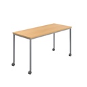 Titan Mobile Rectangular Table (FSC) | 1800 X 600 | Silver/Ellmau Beech