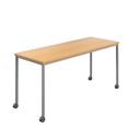 Titan Mobile Rectangular Table (FSC) | 1200 X 800 | Silver/Ellmau Beech