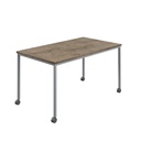 Titan Mobile Rectangular Table (FSC) | 1600 X 600 | Silver/Grey Nebraska Oak