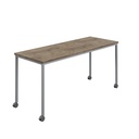 Titan Mobile Rectangular Table (FSC) | 1200 X 800 | Silver/Grey Nebraska Oak