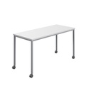 Titan Mobile Rectangular Table (FSC) | 1800 X 600 | Silver/White