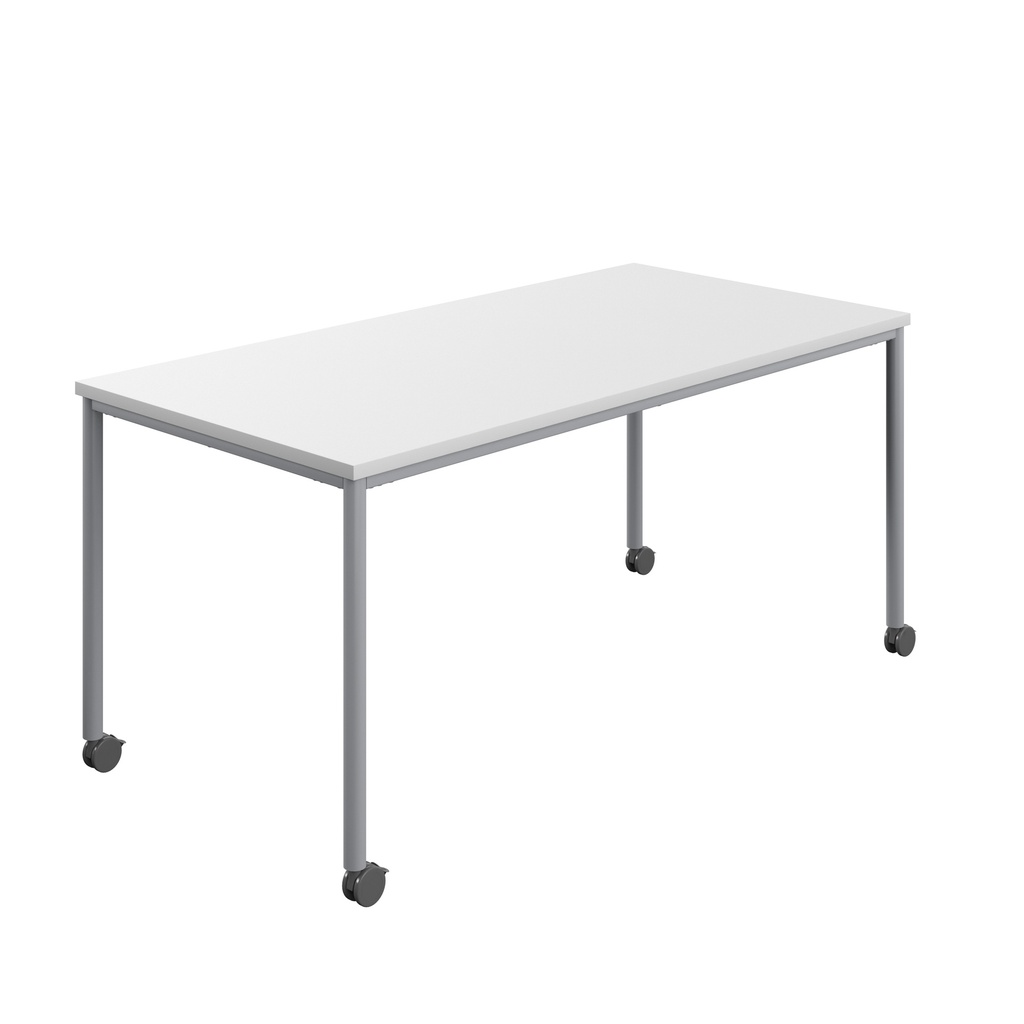 Titan Mobile Rectangular Table (FSC) | 1400 X 800 | Silver/White