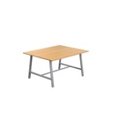 Titan Low Maker Rectangular Table (FSC) | 1500 X 1000 | Silver/Ellmau Beech