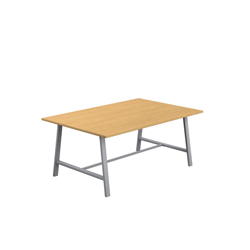 Titan Low Maker Rectangular Table (FSC) | 1800 X 1000 | Silver/Sorano Oak