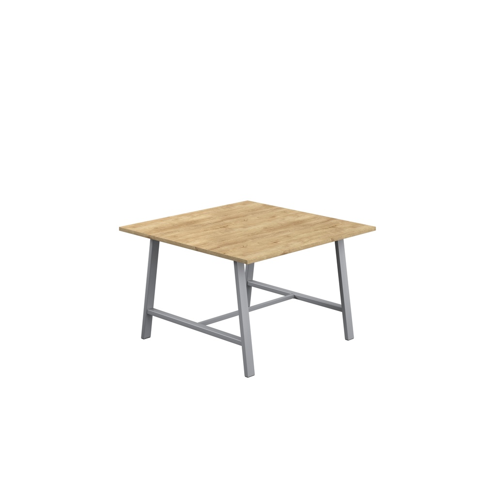 Titan Low Maker Rectangular Table (FSC) | 1200 X 1000 | Silver/Natural Nebraska Oak