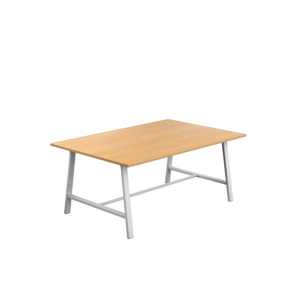 Titan Low Maker Rectangular Table (FSC) | 1800 X 1000 | White/Ellmau Beech