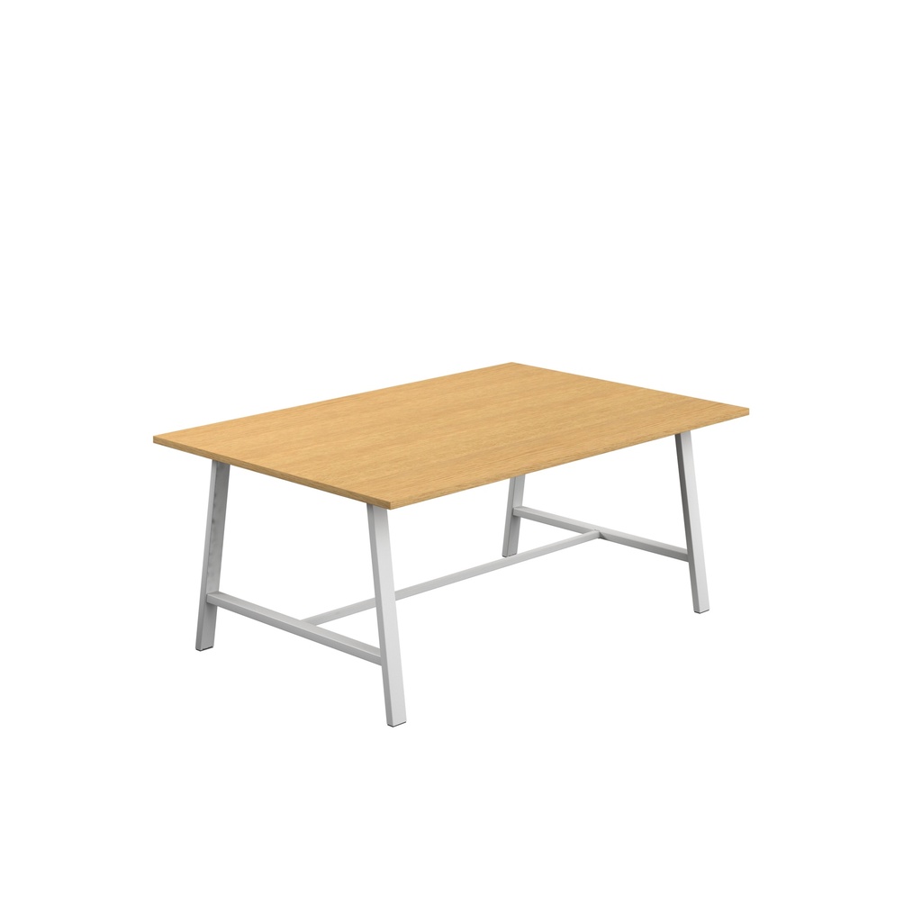 Titan Low Maker Rectangular Table (FSC) | 1800 X 1000 | White/Sorano Oak