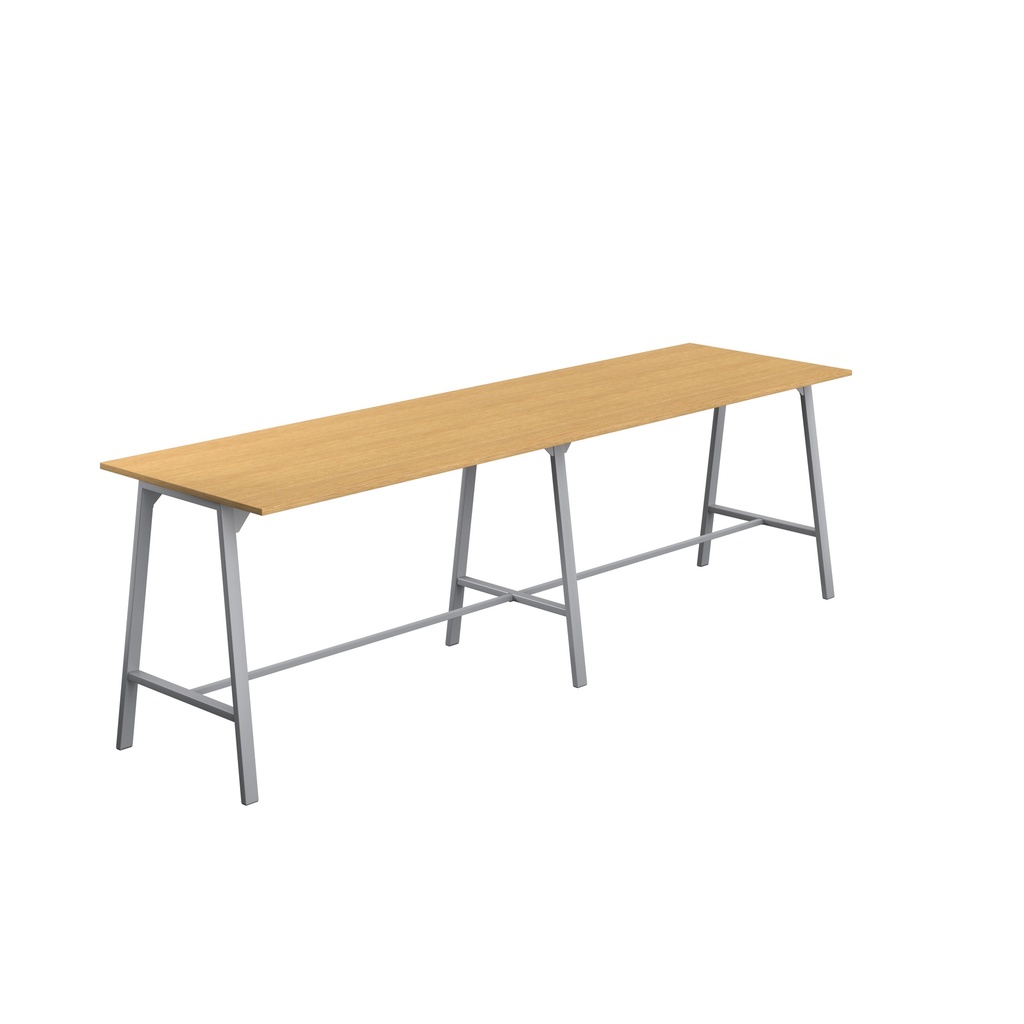 Titan High Maker Rectangular Table (FSC) | 1800 X 1000 | Silver/Sorano Oak