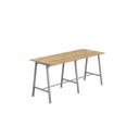 Titan High Maker Rectangular Table (FSC) | 1200 X 1000 | Silver/Natural Nebraska Oak