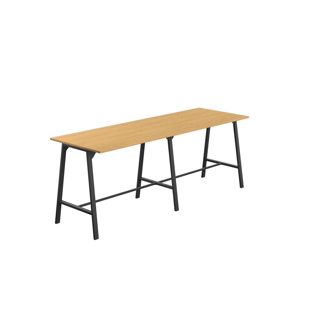 Titan High Maker Rectangular Table (FSC) | 1500 X 1000 | Black/Sorano Oak