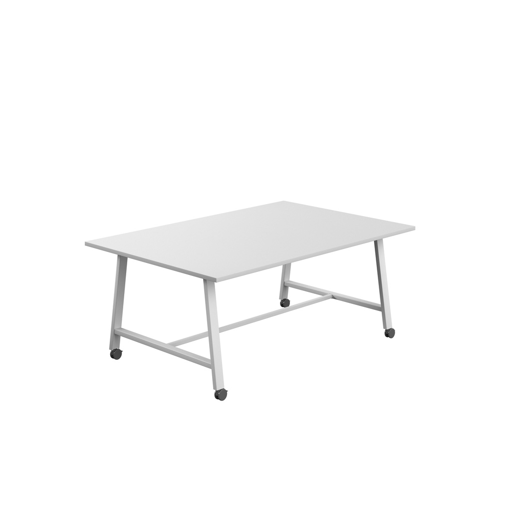 Titan Mobile Low Maker Rectangular Table (FSC) | 1800 X 1000 | White/White