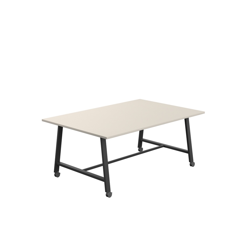 Titan Mobile Low Maker Rectangular Table (FSC) | 1800 X 1000 | Black/Grey