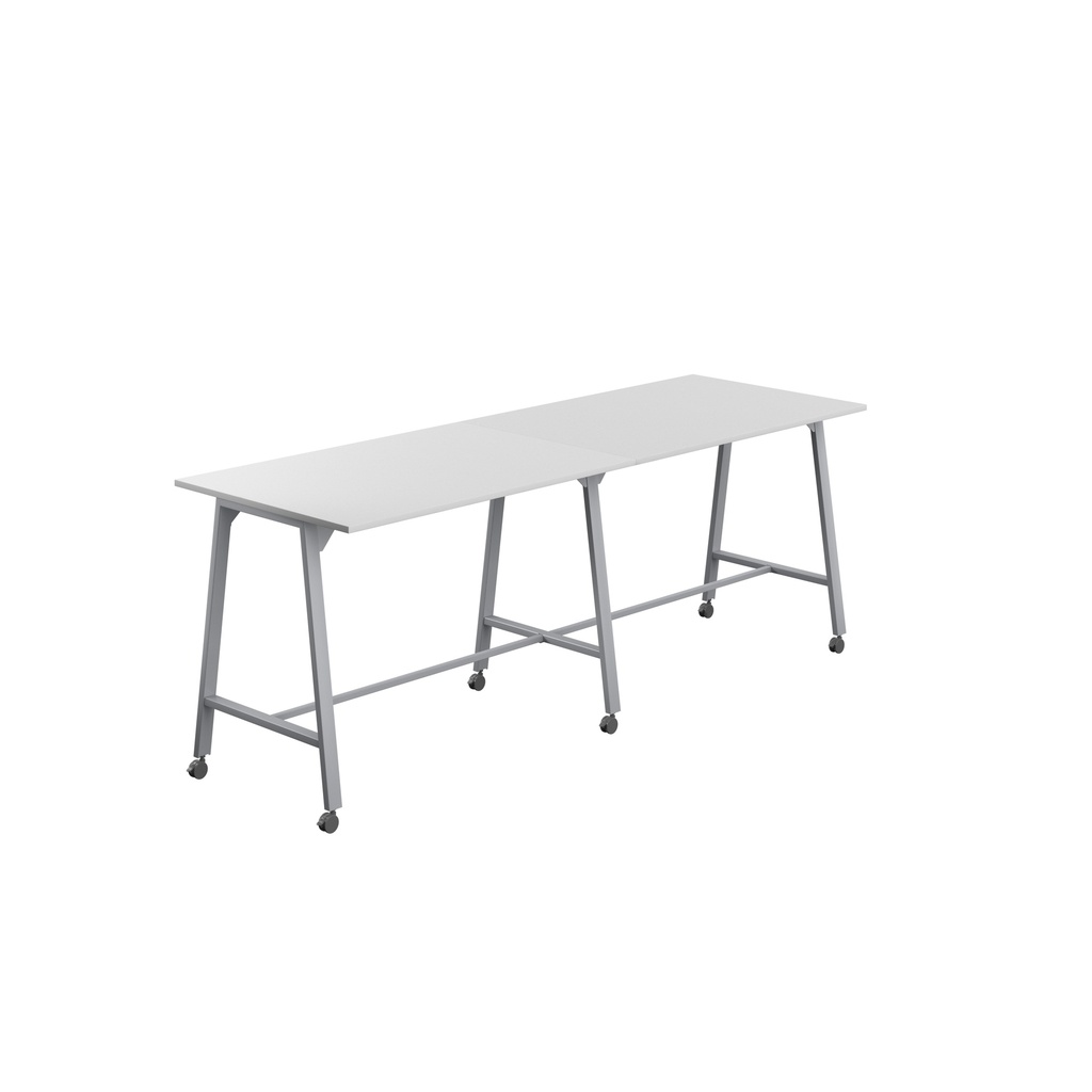 Titan Mobile High Maker Rectangular Table (FSC) | 1500 X 1000 | Silver/White