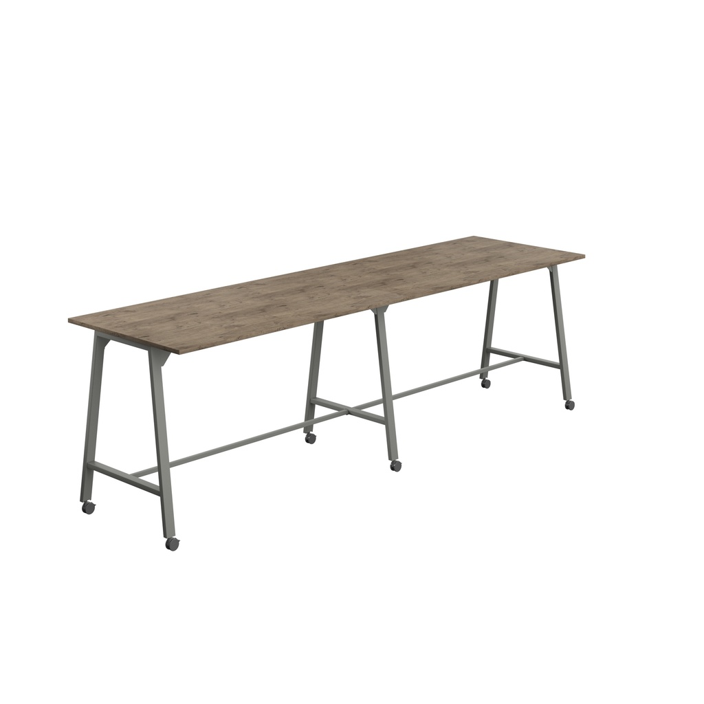 Titan Mobile High Maker Rectangular Table (FSC) | 1800 X 1000 | Anthracite/Grey Nebraska Oak